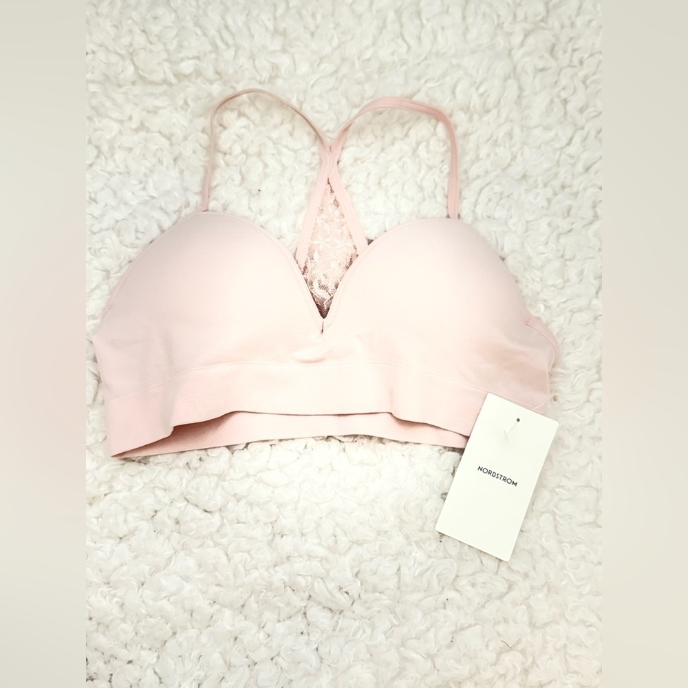 Nordstrom Light Pink Lace Padded Bralette